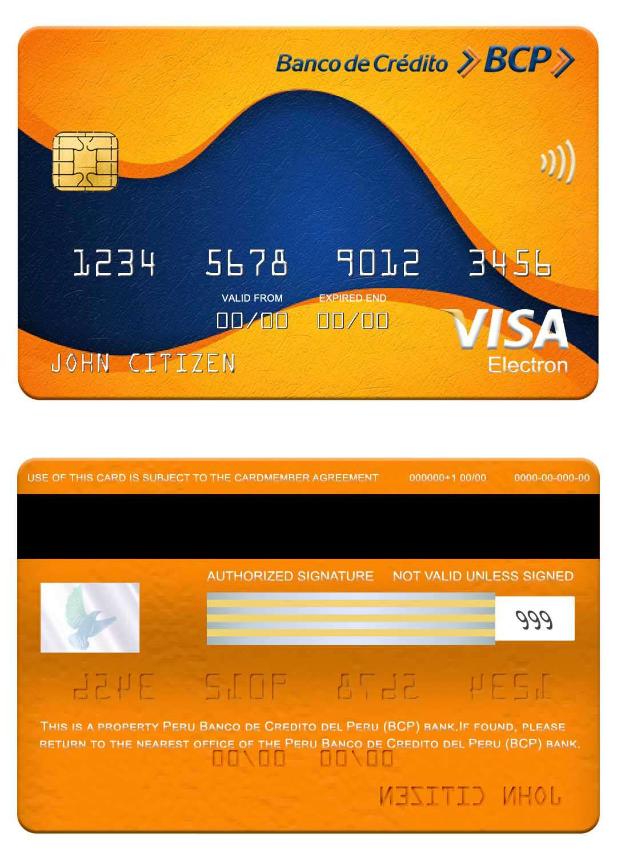 Peru Banco de Credito del Peru (BCP) bank visa electron card